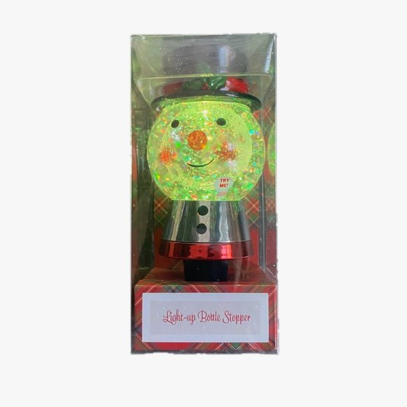 Sur la Table Light-up Bottle Stopper LED Light-up Snow Globe Snowman in Top-Hat - Picture 7 of 9